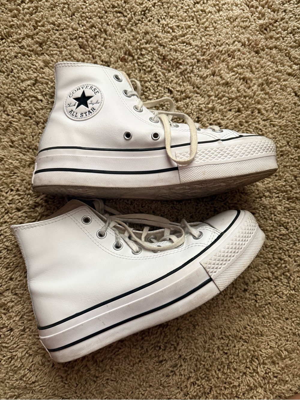 Converse White High-Top Platform Sneakers